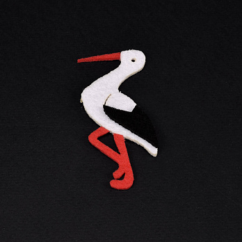 Декоративний виріб з фетру Лелека, 7х3 см, Білий (FLT-056976)