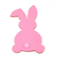 Декоративний виріб із фетру Зайчик з хвостиком, 12х6 см, Рожевий (FLT-057294)