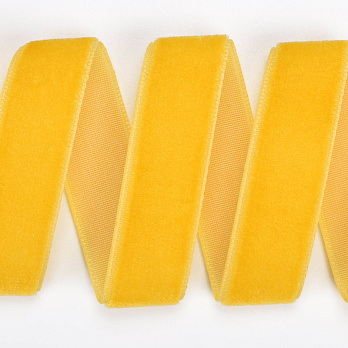 Лента бархатная, 15 мм, Желтая (LEN-061441)