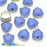 Шатон трілліант К9 12,5х12 мм, Темне срібло, Синій опал (KAB-041007)