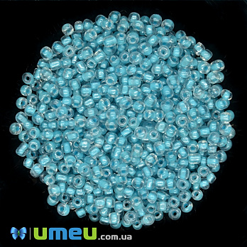 Бисер китайский крупный, 6/0, Голубой прокрашенный, 4 мм (BIS-037724)