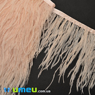 Перья страуса на ленте, 10-15 см, Персиковые (PER-047471)