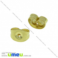 Заглушки для пусет з нержавіючої сталі, 6х4,5 мм, Золото (STL-031424)