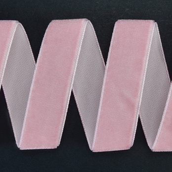 Лента бархатная, 15 мм, Розовая (LEN-061439)
