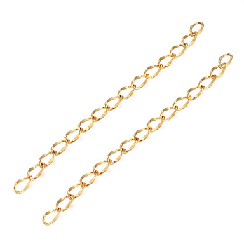 Цепь-удлинитель из нерж. стали, 4,5-5 см, Золото, 4,5х3 мм (ZEP-057021)
