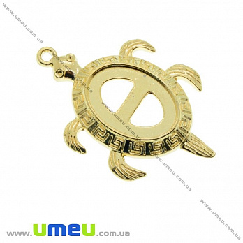 Основа овальная Черепаха, 41х28 мм, 18х13 мм, Золото (OSN-020069)