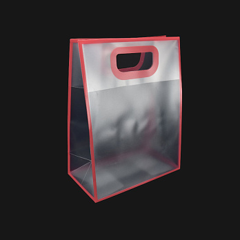 Подарочный пластиковый пакет, 27х21х11 см, Красный (UPK-035714)