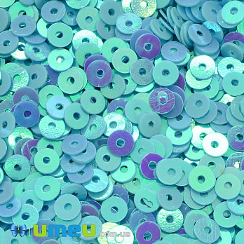 Паєтки Індія круглі плоскі, 4 мм, Блакитні (PAI-037636)