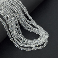 Намистини скляні, Крапля гранована, 10,5х4 мм, Прозорі (BUS-057486)