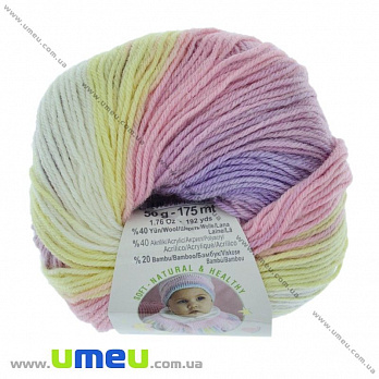 Пряжа Alize Baby Wool Batik 50 г, 175 м, Рожево-жовта 4006 (YAR-029493)
