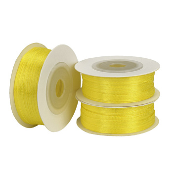 Атласна стрічка двостороння, 3 мм, Жовта (LEN-056747)
