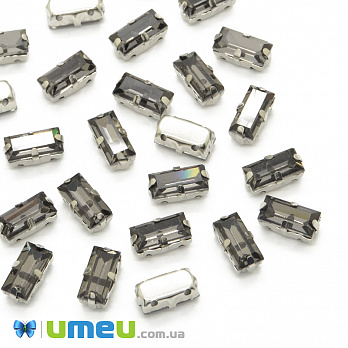 Шатон прямокутний 10х5 мм, Темне срібло, Сірий (KAB-040976)