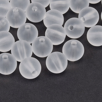 Бусины для сумок ОПТ, Акриловые матовые, Круглые, 10 мм, Белые (BUS-059790)