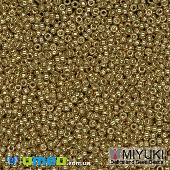 Бісер японський Miyuki круглий RR 15/0 №4202, Duracoat Galvanized, Золотистий (BIS-045876)