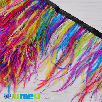 Пір'я страуса на стрічці, 10-15 см, Різнокольорові (PER-040321)