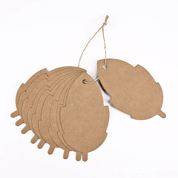 Бірки для подарунків, Листочок, 75х40 мм, Крафт (UPK-056267)