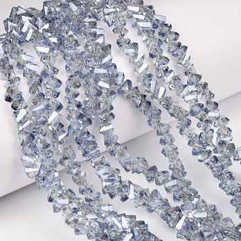 Намистини скляні скол (крихта), 6 мм, Сірі (BUS-060946)