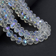 Намистини ронделі, 10х8 мм, Прозорі АВ (BUS-057167)