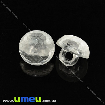 Пуговица пластиковая на ножке Круглая, 10 мм, Белая (PUG-021495)