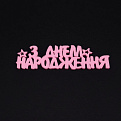 Декоративное изделие из фетра "С Днем рождения ", 10х3 см, Розовый (FLT-056563)
