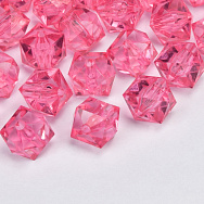 Намистини для сумок ОПТ Акрилові, Куб гранований, 11,5х10 мм, Рожеві (BUS-059941)