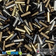 Бісер японський Miyuki Стеклярус 3-6 мм BGM-mix01, Золотисто-чорний (BIS-045911)