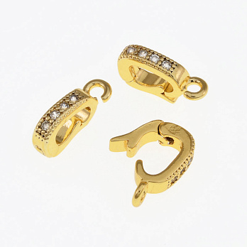 Бейл съёмный, 12,5 мм, Латунь с покрытием 18 kt, Куб. цирконий (OSN-055377)