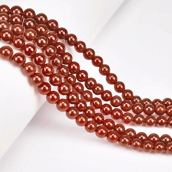 Бусины Агат красный, Натур. камень, 6 мм, Круглые (BUS-051721)