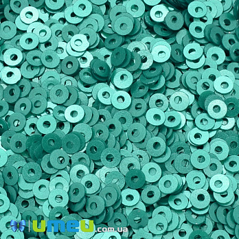 Пайетки Индия круглые плоские, 3 мм, Изумрудные (PAI-037582)