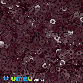 Паєтки Індія круглі плоскі, 3 мм, Бордові (PAI-041024)