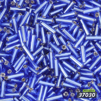 Бисер чешский Стеклярус 3, №37030, Синий блестящий, 7 мм (BIS-062367)
