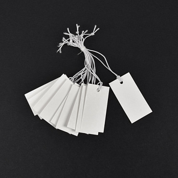 Бірки для подарунків, 35х18 мм, Білі (UPK-056251)