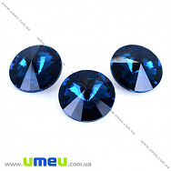 Риволи стеклянный, Круглый граненый, 10 мм, Бирюзовый (KAB-013254)