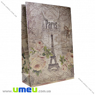 Подарочный пакет из крафт бумаги, 44х30х12 см, Париж (UPK-035654)