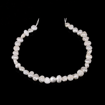 Бусины Жемчуг речной натуральный молочный, 5-6х3-5 мм (18 см) (BUS-053737)