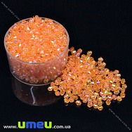 Бусины акриловые Биконусы, 4х4 мм, Оранжевые АВ (BUS-018048)