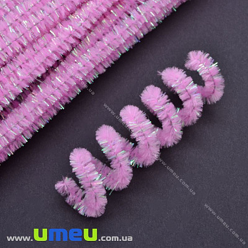 Синельная проволока, Розовая блестящая, 30 см (DIF-018004)