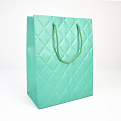 Подарочный пакет Ромбы, 23х18х10 см, Мятный (UPK-060066)