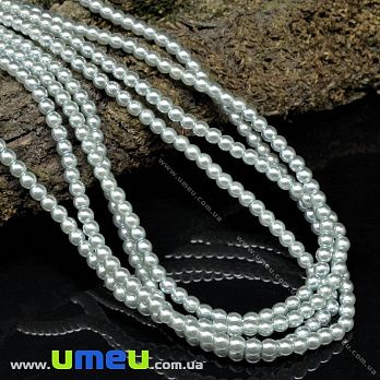 Намистини чеське скло Preciosa Перли 3 мм 70433, Блакитний світлий (BUS-036047)