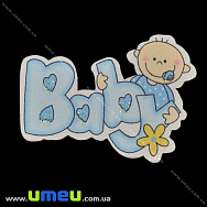 Декоративний дерев'яний елемент Baby, 48х35 мм, Блакитний (DIF-022376)