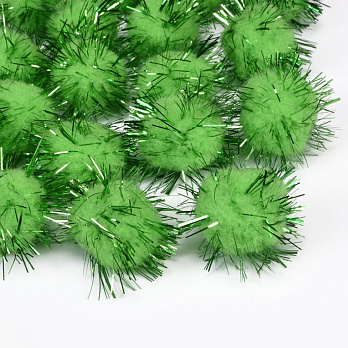 Помпоны с люрексом 2,5 см, Салатовые (DIF-052584)