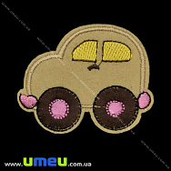 Термоаплікація дитяча Машинка, 6,5х5,5 см, Бежева (APL-022235)