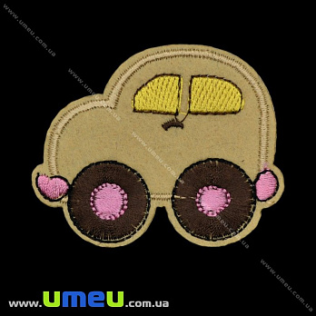 Термоаппликация детская Машинка, 6,5х5,5 см, Бежевая (APL-022235)