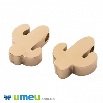 Намистина з нержавіючої сталі Кактус, 10х8 мм, Рожеве золото (STL-044598)