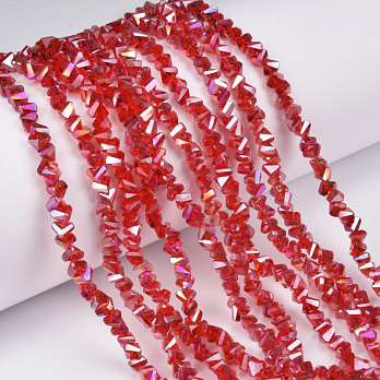 Намистини скляні скол (крихта), 4 мм, Червоні (BUS-060934)