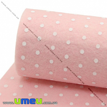 Фетр Горошок 1 мм, 20х30 см, 104 Рожевий (FLT-011507)