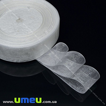 Лента из органзы, 20 мм, Белая (LEN-003241)