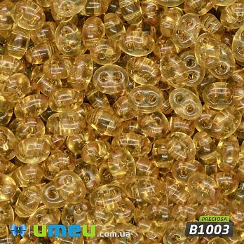 Бисер чешский Twin (Твин) №B1003, 2,5х5 мм, Янтарный прозрачный (BIS-026292)