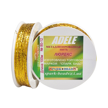 Нить металлизированая Люрекс Adele плоская, Золото яркое, 100 м (MUL-031520)