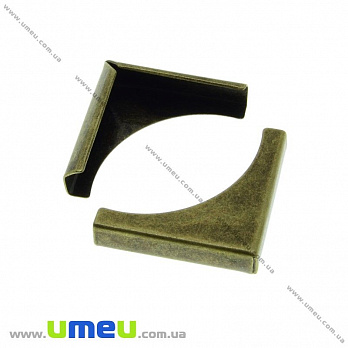 Кутник для блокнота, Антична бронза, 20х20х6 мм (OSN-013873)